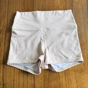 High-Waist Women's Athletic Shorts in Light Tan